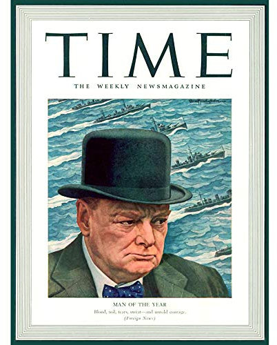 Wee Blue Coo LTD Magazine War 1941 Winston Churchill 'Man of The Year' Time Canvas Print