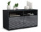 Stil.Zeit TV Schrank Lowboard Alegra, Korpus anthrazit matt, Front Hochglanz Design Grau Graphit (92x49x35cm), Push to Open Technik