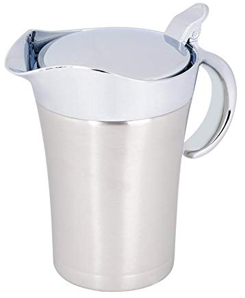 Saucière en Acier Inoxydable,Thermo-Saucière avec Couvercle à Charnière, Anti-poussière et hygiénique,Isolation Thermique à Double Paroi, pour Les Sauces et Les Crèmes au Restaurant