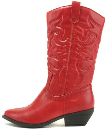 Soda Damen Reno Westernstiefel, Rot/Ausflug, einfarbig (Getaway Solids), 36.5 EU