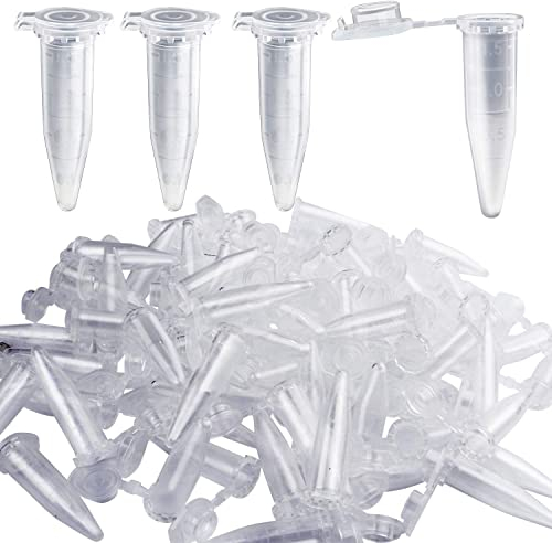 500 tubes à centrifuger, flacon de réaction, récipient à globules à double fermeture, microtubes en polypropylène, bouchons à globules avec couvercle de 1,5 ml, transparent pour échantillon d'ampoules