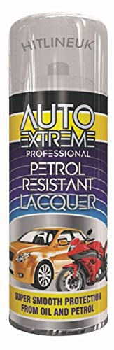 HitlineUK Clear Lacquer, Gloss Aerosol Spray Finish and Sealer Petrol Resistant Indoor or Outdoor Surfaces 400ml