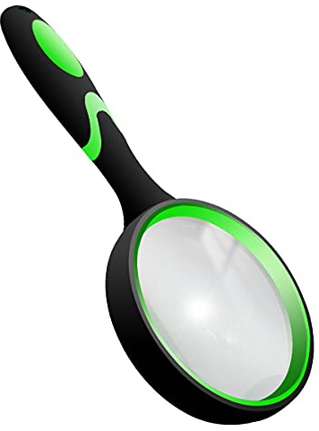 10X Shatterproof Magnifying Glass 10X Large Handheld Magnifying Glass for Seniors Kids 75mm Magnifying Lens with Non-Slip Rubber Handle Magnifier Glass for Reading Science Insect Hobby Observation