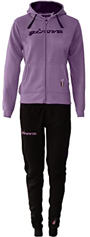 GIVOVA TUTA DONNA 105 PAILLETTES CON CAPP in FELPA VIOLA/NERO Tg. L