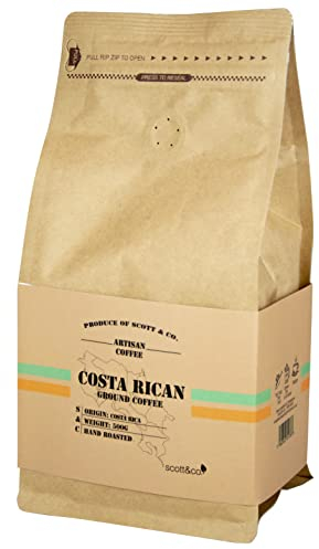 Scott&Co. Costa Rican Ground Coffee. 100% Arabica Medium Roast Ground Coffee, Single Origin. 500g