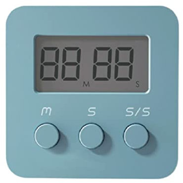 Minuterie de cuisine numérique, grande police, rappel d'alarme fort, minuterie de poche pour l'étude, la cuisine, le travail, le jeu, la baignade Bleu Célibataire