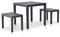 CANLAY Gartentisch mit 2 Bänken, Gartenmöbel Set, Garnitur, Sitzgarnitur Garten, Balkon Möbel Set, Garten Möbelsets, Kunststoff Anthrazit