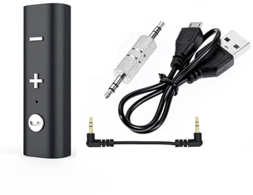 Mini Bluetooth 5.0 Receiver, Portable Bluetooth Receiver, Bluetooth Aux Adapter with 3.5mm Audio jack, Clip, Charging Cable for Car, Home Stereo, Headphones, Speaker