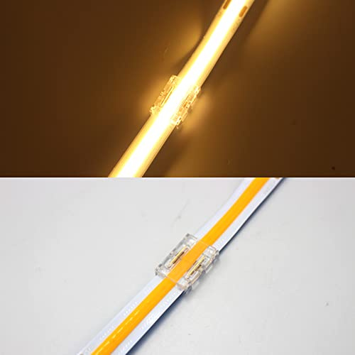 COB-LED-Streifenverbinder, 2-polig,10 Stück,Streifen auf Drahtverbinder,ückenlose,lötfreie Verbindung Schnellklick-Verbindung,für 10 mm COB-LED-Lichtstreifen (10mm, Klick-Stecker)