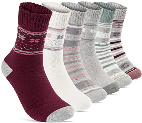 THERMO Socken Damen 35-38 Warme Dicke Wintersocken Damen Baumwolle Frottee 38204 (6 Paar 35-38)