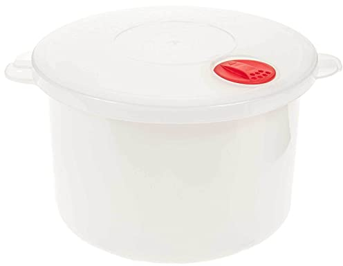 SIDCO Mikrowellengeschirr Schüssel für Mikrowelle Deckel mit Dampfventil rund 2 Liter