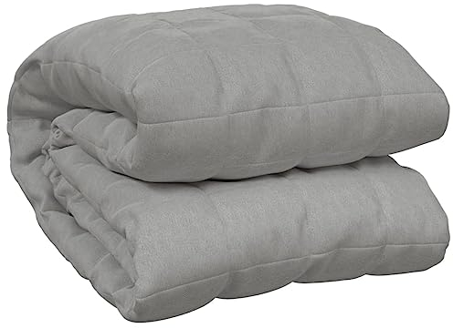 vidaXL Gewichtsdecke Therapiedecke Schwere Decke Schlafhilfe Entspannungsdecke Einschlafhilfe Schwerkraftdecke Grau 200x200cm 13kg Stoff