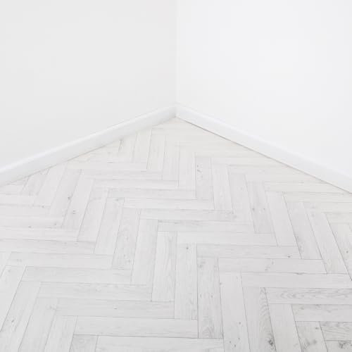 Grandismo White Oak Parquet Vinyl Lino Flooring 2m & 4m Width Bathroom Kitchen Flooring (1metres x 2metres (3ft 3 x 6ft 6))