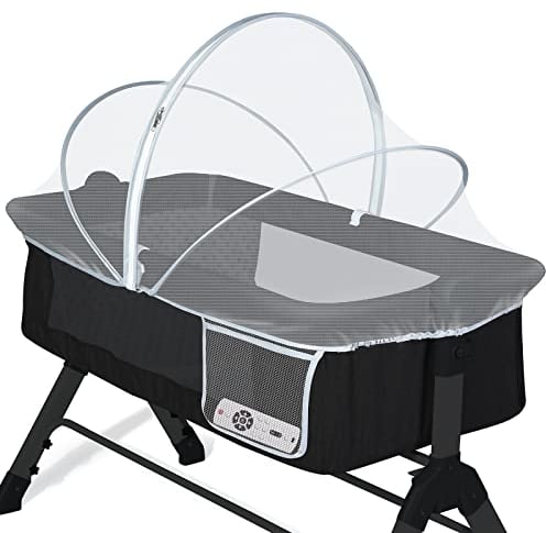 Orzbow Universal Moskitonetz für Babybett,Stabil Insektenschutz für Reisebett mit Reißverschluss,Dauerhaft Fliegennetz für Kinderbett und Beistellbett,Einfache Installation,mit Seitentasche (Weiß)