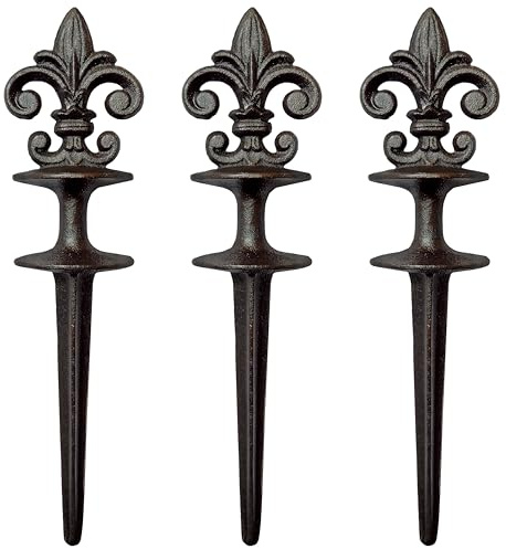 Lulu Decor, Fleur de Lis Schlauchführung, Antik-Schwarz, 3 Stück