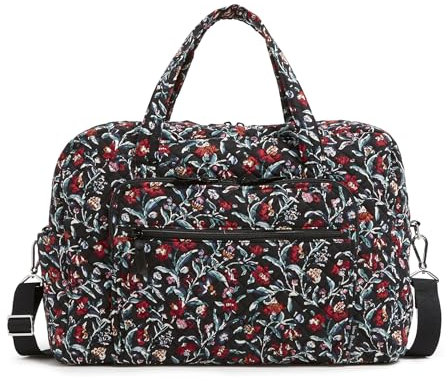 Vera Bradley Damen Iconic Weekender Reisetasche, Signature Cotton, Einheitsgröße, Stauden Noir, Einheitsgröße, Wochenend-Reisetasche aus Baumwolle