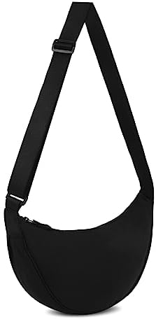 Borsa A Tracolla Mezzaluna Da Donna Mini Borsa A Mezzaluna Con Tracolla Regolabile Borsa A Mezzaluna In Nylon Borsa Da Petto Alla Moda Borsa A Tracolla Hobo Per Donne Uomini (Nero)