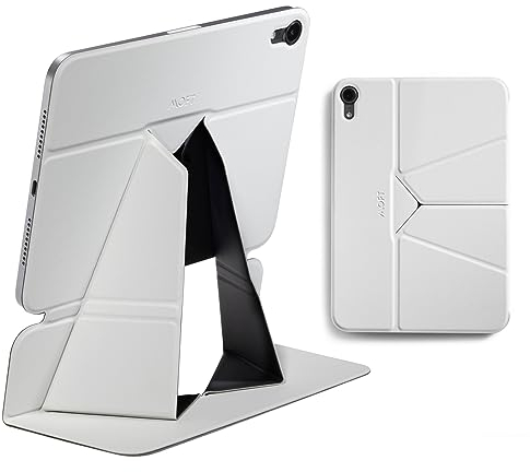 MOFT Tablet Ständer für den Schreibtisch, Leder Folio Verstellbarer iPad Ständer Magnetische Hülle mit Mehreren Betrachtungswinkeln, Auto Wake/Sleep, Kompatibel mit iPad Mini 6