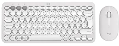 Logitech Pebble Keys 2 K380s + Pebble Mouse 2 M350s, Bianco