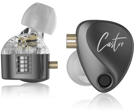 KZ Castor IEM, kz - Auriculares intraurales con controladores dinámicos duales, auriculares intraurales sintonizables con controladores 2dd, interruptor de ajuste, aislamiento de ruido, almohadillas