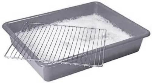 Optimal Products Large Oven Rack & Grill Soaking Cleaning Tray Industrial Grade Polypropylene 55 x 40 cm UK (Silver)