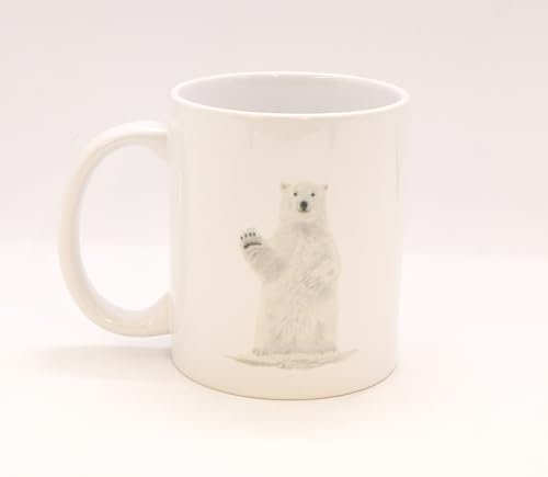 Taza de cerámica para té o café de 325 ml, diseño de oso polar