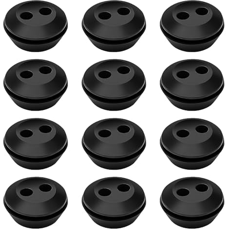 VooGenzek 12 Stücke Benzintank Gummistopfen, 2 Löcher Gummitülle Dichtung, Kraftstofftank-Gummidichtungen, für Freischneider, Trimmer, Rasenmäher, Teile