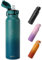 BUZIO Insulated Water Bottle with Straw 1L - Stainless Steel Water Bottle with Straw 1L and POPUP Lid - BPA Free - Cold for 48 Hrs - 100% Leak Poof - 1L Water Bottle for Travel Work - Blue
