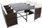 VCM 9-TLG Gartenmöbel Set | Sitzgruppe Essgruppe | 1xTisch, 6X Stühle, 2X Hocker | Tisch Maße ca. H. 72 x B. 170 x T. 110 cm | Rattan | Garten Set - Raloso Braun