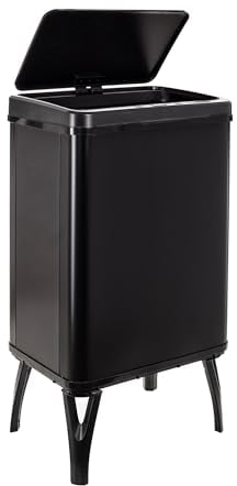 WELL HOME - Cubo de basura inteligente con apertura automática y contacto manual de 40L, 35,5x26x71,5cm color negro.