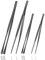 4 Pcs Fine Long Tweezer Tongs Professional Black, 12'' and 10'' Stainless Steel for Kitchen, Food, Cooking, Repairing, Sea food and BBQ.