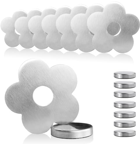 gaoduanluoluo 8 Stück Tischdeckenbeschwerer Magnet für Draußen, Edelstahl Tischdecken Beschwerer Draußen, Tischdeckengewichte Extra Schwer, Tischtuchbeschwerer für Camping Picknicks Hochzeit (Blume)