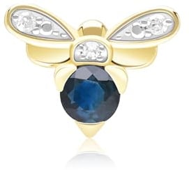Gemondo Broche Abeille Style Honeycomb en Or Jaune 9ct avec Blue Sapphire et Diamant