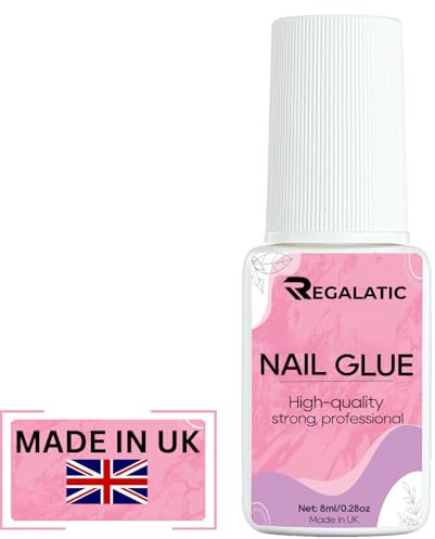 Regalatic Nail Glue Super Strong Brush-On Nail Glue For False Nails Acrylic Tips Stick On Nails 8ml