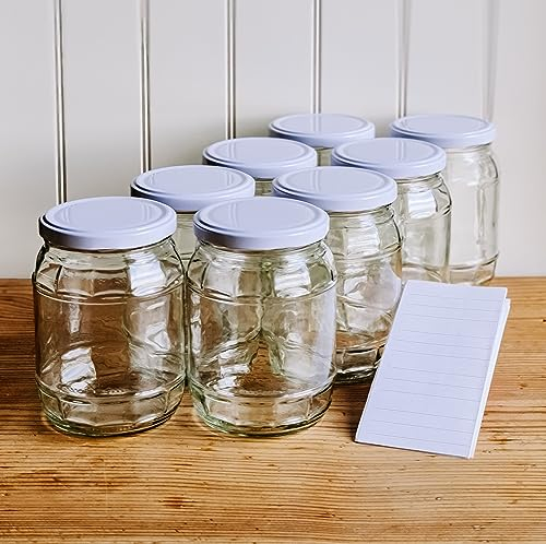 OOPS TOYS 720 ml Einmachgläser mit schraubdeckel mit Deckel Weiß 24 Stk.- Einweckgläser mit Etiketten - Schraubgläser mit Deckel - gläser - Einmachglas groß (24 Stk.)