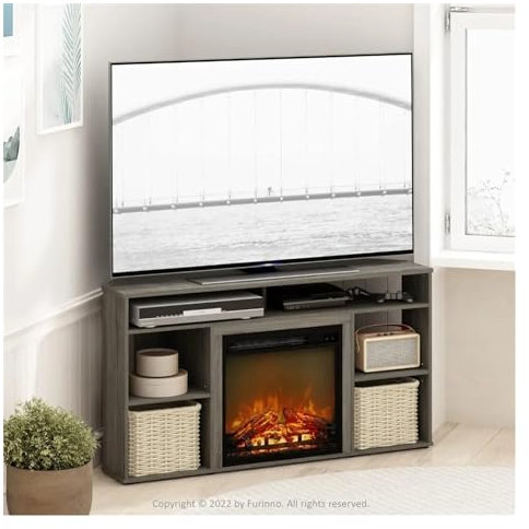 XXAD553TY Camino Supporto TV con Camino for TV Centro di Console multimediale di intrattenimento Moderno Supporto TV Galleggiante for riporre Grandi Dimensioni Camino Elettrico