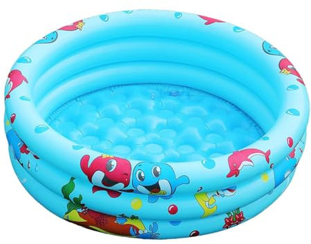 Piscina gonfiabile per bambini - Piscina rotonda | Piscina per bambini con 3 anelli all'aperto | Piscina per bambini portatile | Piscina gonfiabile | Piscina rotonda per esterni per esterni, interni