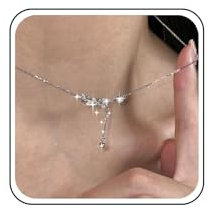 TseenYi Crystal Leaf Necklace Silver CZ Olive Leaf Necklace Rhinestone Leafs Vine Necklace Tiny Ball Drop Lariat Necklace Sparkly Cubic Zirconia Pendant Necklace Bridal Necklace