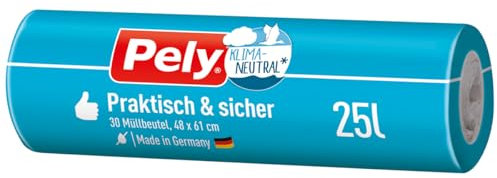 Pely Müllbeutel Praktisch und sicher klimaneutralisiert 25L 30Stück