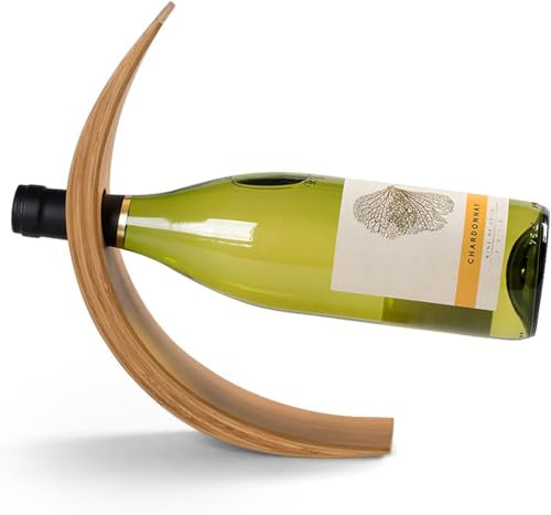 ISMYPEZZZ Botellero Vino de Bambú y Madera Autosoporte Decorativo para Botellas de Vino de Bambú Ideal para Vinotecas Estantería Vino o Mueble Bar Salón Regalo Elegante botellero Flotante