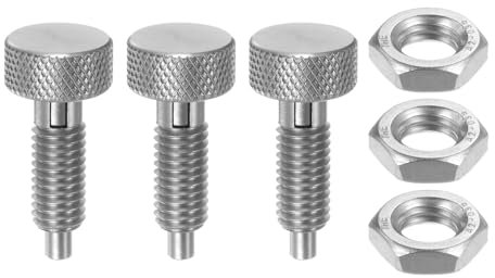 sourcing map 3 pistone a molla M8 x 1,25 dimensioni filettatura pin diametro 4 mm retrattile a sgancio rapido perni in acciaio inox tipo blocco indice stantuffo per apparecchiature industriali