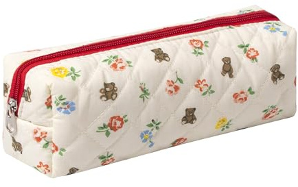 Pencil Case Office College School Storage Bag Pouch Holder Box Organizer Makeup Pouch Cosmetic Bag Aesthetic Cute Pen Case for Girls Boys Kids (Bunny bear)