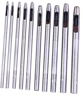 DOITOOL 10-teiliges Rundes Locher-set Leder-stanzwerkzeug Für Uhrenarmbänder Gürtel Basteln