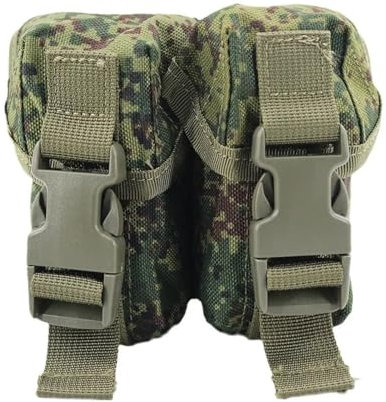 Taktische Tasche, Doppel-Frag-Granaten-Beutel, MOLLE, EDC, Werkzeug-Set, Jagd, Schießen, Airsoft, kleine Taschen (Camo)