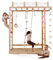 Woodandhearts Riesige Brücke Schwedische Leiter, sprossenwand, kletterwand kinderzimmer, turnringe, sprossenwand kinderzimmer, Indoor Spielplatz, kletterwand (Natürliche Holzfarbe)