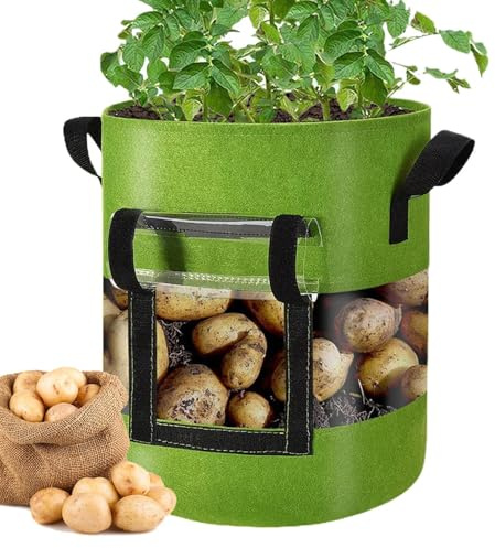 Stoff-Pflanzgefäß – verdickte Anzuchttöpfe, Mehrzweckbeutel mit Griffen, sichtbarer Platz, Outdoor-Zubehör für Tomaten, Gemüse, Früchte