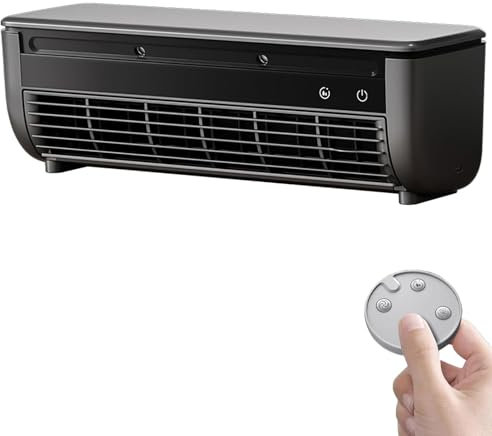 Wireless Charging Air Conditioner, 2025 Nouveau Climatiseur mural portable sans perçage, Climatiseur Mobile avec 3 vitesses & Télécommande, Refroidisseur d'air pour Cuisine, Chambre (Noir)