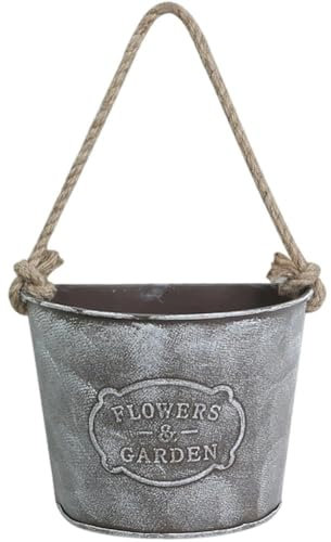 Maceta Colgante Vintage, Jardinera De Pared, Jardinera De Hierro Forjado para Plantas De Exterior, Maceta De Pared Rústica, Cubo De Metal para Flores.