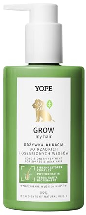 YOPE Grow My Hair Conditioner für schwaches und sprödes Haar, 300 ml, stärkender und feuchtigkeitsspendender Conditioner, glättet und erleichtert das Kämmen, vegane Formel