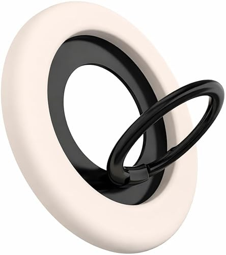Amayo - Handy Ring Halterung für Magsafe, Handy Fingerhalter Griff Magnet Fingerhalterung Smartphone Ringhalter Ständer für iPhone Serie 14 Pro Max, 13, 12 Zubehör Halter (Beige)